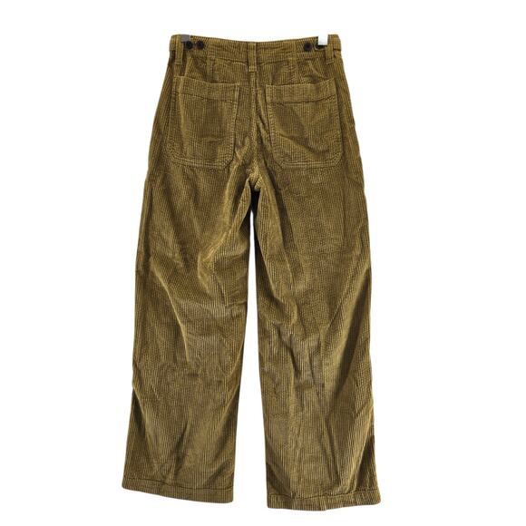 Madewell Wide Leg Corduroy Pants Womens 27 Gold Mustard Yellow Full Length Boho - Picture 3 of 11